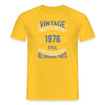 Vintage 1976 Still Going Strong - Men's T-Shirt - yellow - Front - AI Model Male 178 dark (178cm)