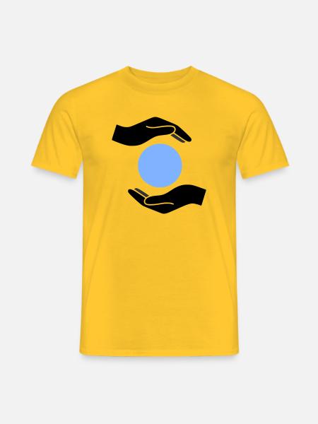 Hands Protection Ball World - Men's T-Shirt - yellow