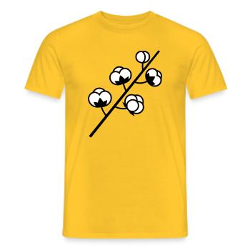 Baumwolle Zweig Pflanze - Männer T-Shirt - Gelb - Vorne - AI Model Male 178 dark (178cm)