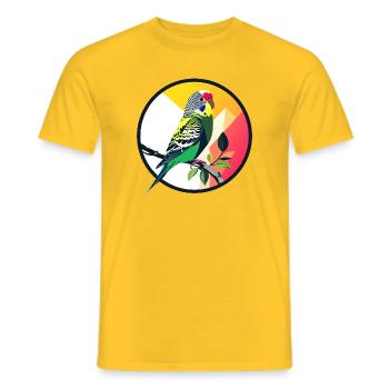 Prachtparrot Sittich Farbenzauber Wellensittich - Männer T-Shirt - Gelb - Vorne - AI Model Male 178 dark (178cm)