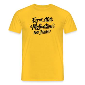 404 Motivation non trouvée | Chemise minimaliste - T-shirt homme - jaune - Devant - AI Model Male 178 dark (178cm)