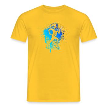 In a nutshell: Running - Men's T-Shirt - yellow - Front - AI Model Male 178 dark (178cm)