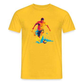 Farbexplosion Fußballheld im Sprint - Männer T-Shirt - Gelb - Vorne - AI Model Male 178 dark (178cm)