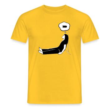 Mother Mode - Low Power - Men's T-Shirt - yellow - Front - AI Model Male 178 dark (178cm)