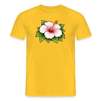 Hibiscus Tropical Bloom - Men's T-Shirt - yellow - Front - AI Model Male 178 dark (178cm)