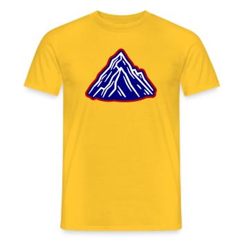 Montagnes Symbole des Alpes - T-shirt homme - jaune - Devant - AI Model Male 178 dark (178cm)