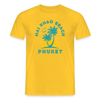 Phuket Mai Khao Beach Palm Sunset - Men's T-Shirt - yellow - Front - AI Model Male 178 dark (178cm)