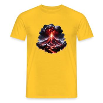 Volcanic eruption lava fireworks - Men's T-Shirt - yellow - Front - AI Model Male 178 dark (178cm)