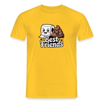 Best Friends: Toilet Paper & Poop - Men's T-Shirt - yellow - Front - AI Model Male 178 dark (178cm)