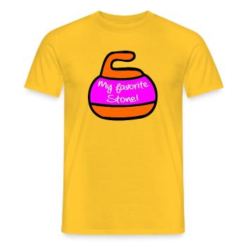 Valentine's Day Curling - Men's T-Shirt - yellow - Front - AI Model Male 178 dark (178cm)