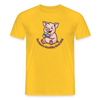 Petit cochon sucré avec du macaron - T-shirt homme - jaune - Devant - AI Model Male 178 dark (178cm)