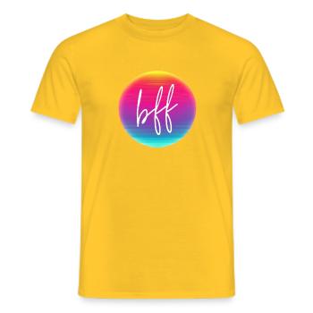 BFF! Neon Kreis Personalisierbar - Männer T-Shirt - Gelb - Vorne - AI Model Male 178 dark (178cm)