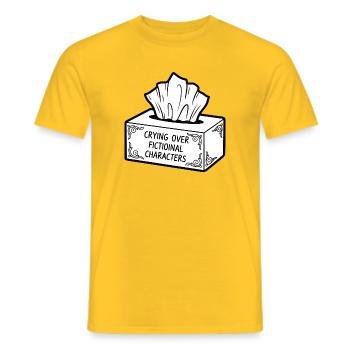 Pleurer à propos de personnages fictifs - T-shirt homme - jaune - Devant - AI Model Male 178 dark (178cm)