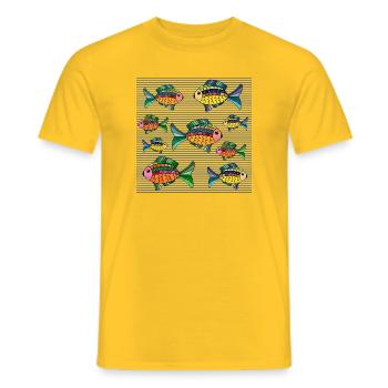 Poissons - T-shirt homme - jaune - Devant - AI Model Male 178 dark (178cm)