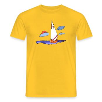 Segelboot - Männer T-Shirt - Gelb - Vorne - AI Model Male 178 dark (178cm)