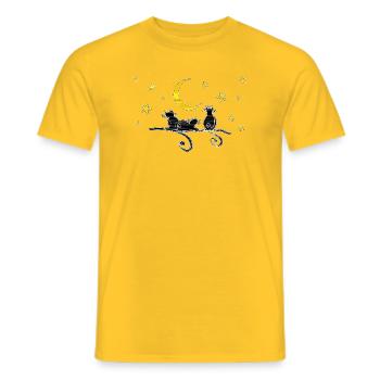 Cats - Men's T-Shirt - yellow - Front - AI Model Male 178 dark (178cm)