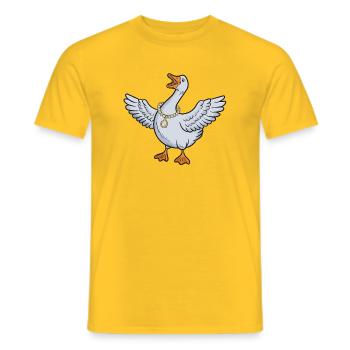 Gold Chain Goose Cartoon - Men's T-Shirt - yellow - Front - AI Model Male 178 dark (178cm)