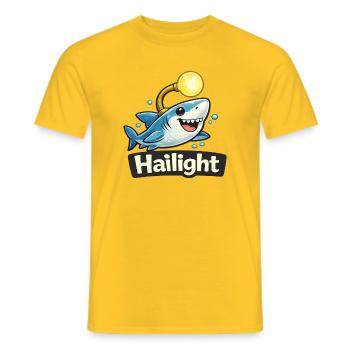 Hai Light / Highlight lustiges Wortwitz Shirt - Männer T-Shirt - Gelb - Vorne - AI Model Male 178 dark (178cm)