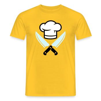 Chef's Hat Knife Logo - Men's T-Shirt - yellow - Front - AI Model Male 178 dark (178cm)