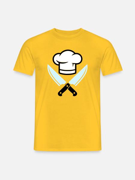 Chef's Hat Knife Logo - Men's T-Shirt - yellow