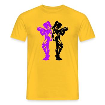 Bodybuilder Woman Fitness Team - Men's T-Shirt - yellow - Front - AI Model Male 178 dark (178cm)