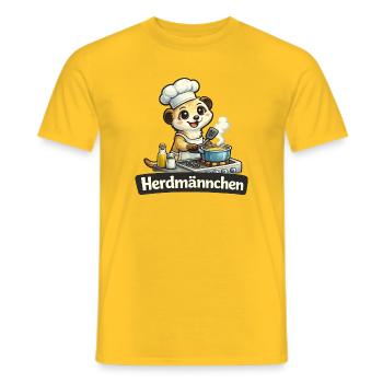 Chemise de Herdmännchen Suricate et Herd Wortwitz - T-shirt homme - jaune - Devant - AI Model Male 178 dark (178cm)