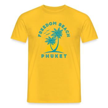 Freedom Beach Phuket Palm Sonnenuntergang - Männer T-Shirt - Gelb - Vorne - AI Model Male 178 dark (178cm)