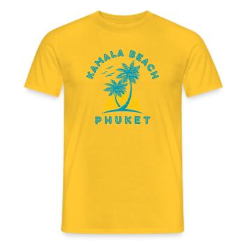 Kamala Beach Phuket Sunset Palm - Men's T-Shirt - yellow - Front - AI Model Male 178 dark (178cm)