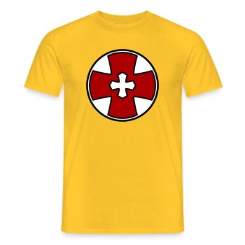 Cross circle - Men's T-Shirt - yellow - Front - AI Model Male 178 dark (178cm)
