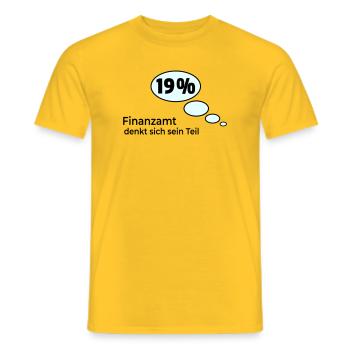 thinks his part - Men's T-Shirt - yellow - Front - AI Model Male 178 dark (178cm)
