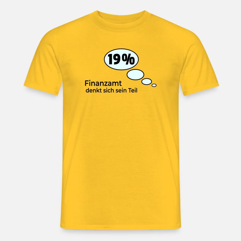 denkt sich sein Teil - Männer T-Shirt - Gelb