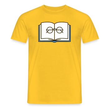 Open Book Glasses School - Men's T-Shirt - yellow - Front - AI Model Male 178 dark (178cm)