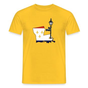 New Orleans Coole Karte USA Mardi Gras - Männer T-Shirt - Gelb - Vorne - AI Model Male 178 dark (178cm)