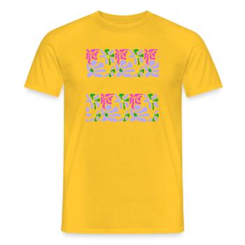 Abstrakte Kunst Blumen - Männer T-Shirt - Gelb - Vorne - AI Model Male 178 dark (178cm)
