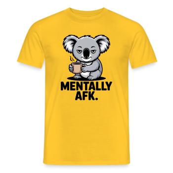 Koala AFK Kaffee - Männer T-Shirt - Gelb - Vorne - AI Model Male 178 dark (178cm)