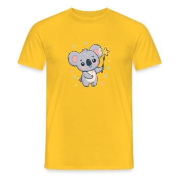 Koala Magician Pastel Stars - Men's T-Shirt - yellow - Front - AI Model Male 178 dark (178cm)