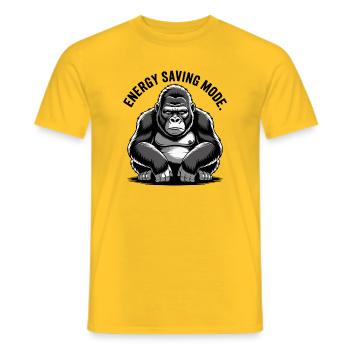 Gorilla Energy Saving Mode - Men's T-Shirt - yellow - Front - AI Model Male 178 dark (178cm)