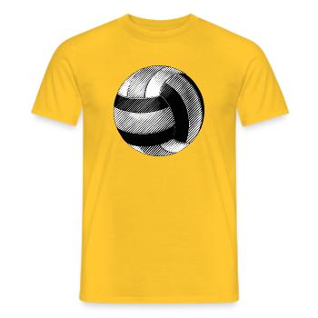 Volleyball Schwarz-Weiß-Zeichnung - Männer T-Shirt - Gelb - Vorne - AI Model Male 178 dark (178cm)