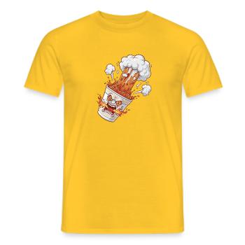 Feuer-Ramen Becher mit Gesicht - Männer T-Shirt - Gelb - Vorne - AI Model Male 178 dark (178cm)
