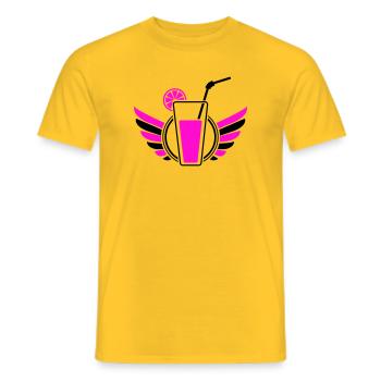 Cocktail Wings - Men's T-Shirt - yellow - Front - AI Model Male 178 dark (178cm)