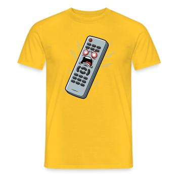 Schreiende Fernbedienung Cartoon - Männer T-Shirt - Gelb - Vorne - AI Model Male 178 dark (178cm)