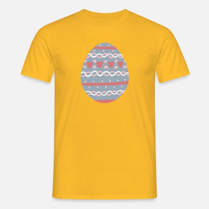 Pastel Hearts Egg Pattern - Men's T-Shirt - yellow
