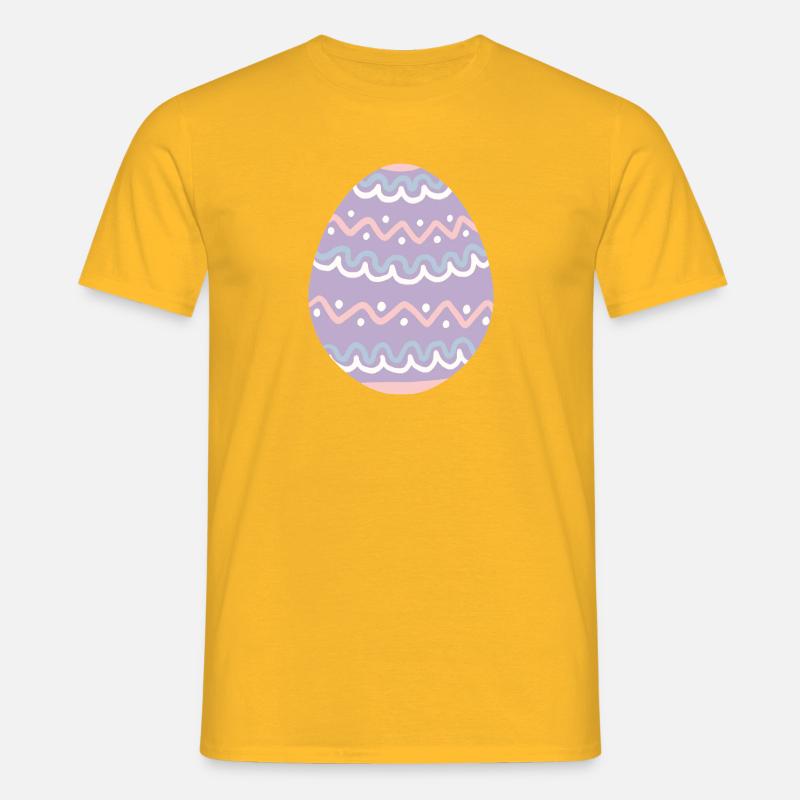 Pastel Wavy Easter Egg - Men's T-Shirt - yellow