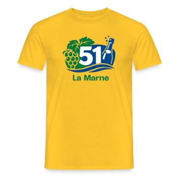 La Marne 51 Weinberg - Männer T-Shirt - Gelb - Vorne - AI Model Male 178 dark (178cm)
