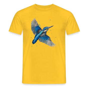 Kingfisher in flight - Men's T-Shirt - yellow - Front - AI Model Male 178 dark (178cm)
