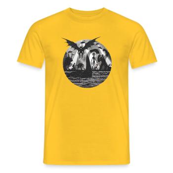 Bigfoot, monstre extraterrestre Sasquatch du Loch Ness - T-shirt homme - jaune - Devant - AI Model Male 178 dark (178cm)