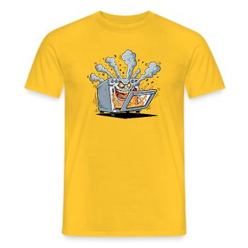 Feuriger Küchenofen Monster - Männer T-Shirt - Gelb - Vorne - AI Model Male 178 dark (178cm)