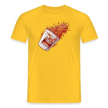 Flammender Becher Wutanfall - Männer T-Shirt - Gelb - Vorne - AI Model Male 178 dark (178cm)