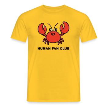 AI Human Fan Club - Men's T-Shirt - yellow - Front - AI Model Male 178 dark (178cm)