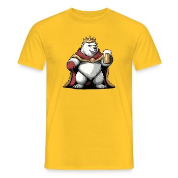 Polar Bear Beer King - Men's T-Shirt - yellow - Front - AI Model Male 178 dark (178cm)